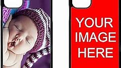 Custom Phone Case for iPhone, Make Your Own TPU Rubber Phone Cases, Personalized with Photo Image Text Picture Design, Gifts for Birthday Xmas Valentines (iPhone 11 Pro Max) Black