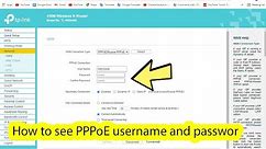 How to find pppoe username and password tp link