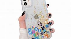 SECOWEL Gold Liquid Glitter Phone Protective Case for iPhone