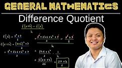 Difference Quotient | General Mathematics