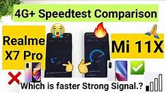 Mi 11X vs Realme x7 pro 4G data speedtest results