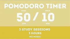 50 / 10 Pomodoro Timer || No music - Study for dreams - Deep focus - Study timer