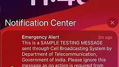 Emergency alert in India SAMPLE TESTING MESSAGE Telecommunication, #iphone #alert #emergency