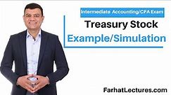 Treasury Stock CPA Exam simulation