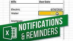 How to Create Notifications or Reminders in Excel