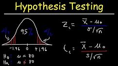 Hypothesis Testing Problems - Z Test & T Statistics - One & Two Tailed Tests 2