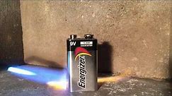 Melting A 9V Alkaline Battery = Explosion