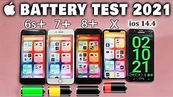 IOS 14.4 Battery Test in 2021 - iPhone 6s Plus vs iPhone 7 Plus vs iPhone 8 Plus vs iPhone X 🔥