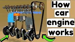 Car Engine EXPLAINED🚘: How a Car Engine Works? Motor Animation {4-Stroke Cycle}😲