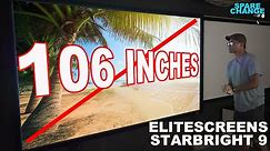 Elite Screens StarBright 9 ALR Projector Screen Review & DIY Projector Stand w/ LG HU710PW