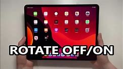 How to Rotate iPad Pro Screen & Lock Orientation