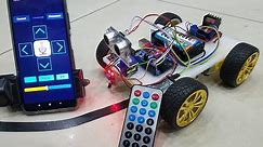 How to Make Arduino All in One Robot | Line Follower Obstacle Avoiding IR Remote and Mobile Control
