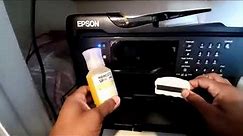 LIVE DEMO of resetting and refilling Epson 7720 cartridges