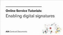 Enabling digital signatures in the online service