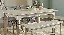 Grain Wood Furniture Valerie Original Solid Wood 63" Dining Table, Off-White