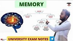 Memory || Types Of Memory | CNS Physiology
