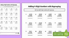 Adding 4 Digit Numbers with Regrouping