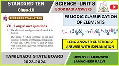 10th science chemistry long answer question no-2| unit 8 periodic classification of elements