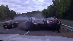 BMW barrels over 120 mph across median, heading directly for officer at traffic stop