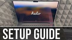 How to SetUp New MacBook Pro | first time turning on Manual - step by step guide