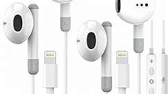 2 Packs iPhone Headphones Wired Lightning Earphones [No Bluetooth Required][MFi Certified](Built-in Microphone&Volume Control) iPhone Earphones Wired for iPhone 14/13/12/11/X/7/8/Pro Max