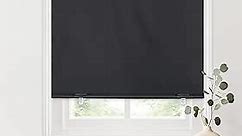 100% Blackout Roller Shades, No Tools No Drill Cordless Blinds for Windows, Thermal Insulated UV Protection Privacy Window Shades for Bedroom (36''W x 72''H, Black)