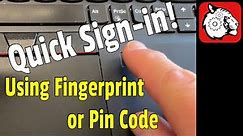 How to Set up Fingerprint and Pin Code Sign-in - Lenovo Thinkpad