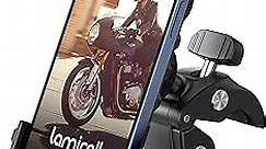 Lamicall Bike Phone Holder Mount - Motorcycle Handlebar Phone Mount Clamp, One Hand Operation, ATV Scooter Phone Clip for iPhone 15/14 Pro Max/X/XS, Galaxy S10 and 4.7-6.8" Cellphone, Black