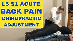 L5 S1 Acute Pain Back Pain L5 S1 Chiropractic Adjustment Demonstration by Dr. Walter Salubro