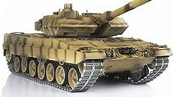 Customized 1/16 Full Metal Leopard2A6 Rc Tank Yellow Muzzle Flash Metal Barrel Rcoil Laser Aiming Light Battery(Only The Last Inventory Left)