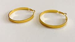 Gold Hoop Earrings, 18K Gold Plated Rounded Hoops Earrings