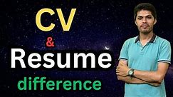 CV Vs Resume Difference @EnglishKeysAcademy