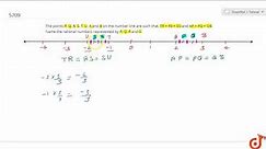 The points P, Q, R, S, T, U, A and B on the number line are such that, TR = RS = SU and AP = PQ ...