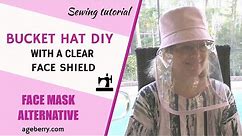 Bucket hat DIY with a clear face shield plus a free pattern in two sizes (adult and child)