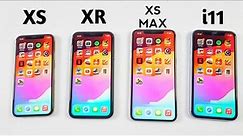 iPhone Xs Vs Xr Vs Xs Max Vs iPhone 11 - iOS 17 SPEED TEST!!