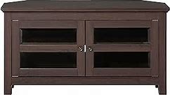 Walker Edison Modern Farmhouse Wood Corner Universal TV Stand for TV's up to 50" Flat Screen Living Room Storage Entertainment Center, 44 Inch, Espresso Brown