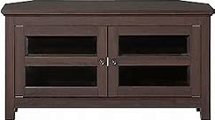 Walker Edison Modern Farmhouse Wood Corner Universal TV Stand for TV's up to 50" Flat Screen Living Room Storage Entertainment Center, 44 Inch, Espresso Brown