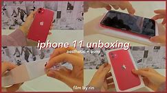 aesthetic iphone 11 unboxing (red + 128gb)