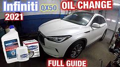 2021 Infiniti QX50 OIL CHANGE Full guide oil filter size and oil CAPACITY