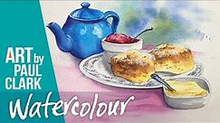 How to Paint a Still Life in Watercolour - A Cornish Cream Tea