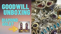 Goodwill Jewelry Unboxing SGW Pennsylvania Gold Diamonds Sterling Amethyst
