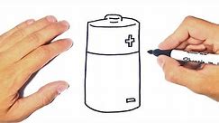 How to draw a Battery Step by Step | Battery Drawing Lesson