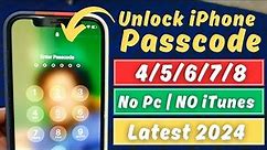 How To Unlock iPhone 4/5/6/7/8 Passcode If Forgot Without PC & itunes | Unlock iPhone Passcode 2024