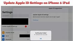 Update Apple ID Settings Stuck and Verification Failed on iPhone and iPad in iOS 15 - Fixed