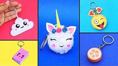 5 DIY Cute & Easy Keychains/ How to make Keyrings at home/ Best out of waste