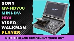 Sony GV-HD700 MiniDV-HDV Video Walkman Player with HDMI Out - Specs and Features - MiniDV VCR