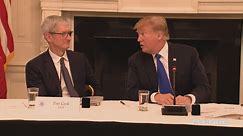 Watch President Trump flub Apple CEO Tim Cook's name during televised meeting