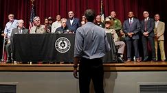 Texas school shooting: Beto O'Rourke confronts governor during update on gunman – video