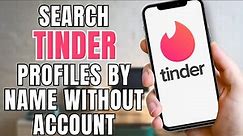 How To Search Tinder Profiles By Name Without Account?