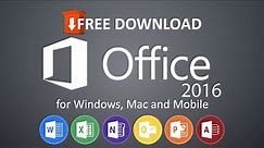 Microsoft Office 2016 Free Download for Windows/MAC